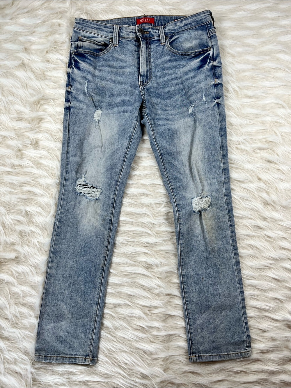 Guess Scotch Fit Jeans 34x29 Mid Rise Skinny Light Wash